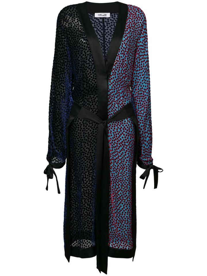 Dvf Diane Von Furstenberg Velvet Burnout Kimono Dress - Pink & Purple