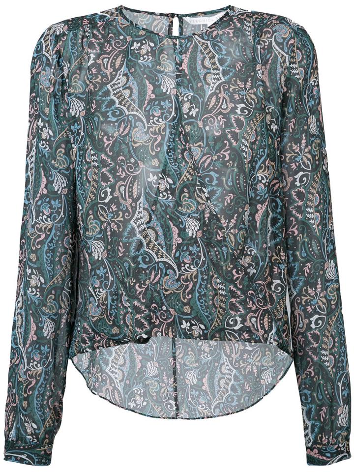 Veronica Beard - Paisley Print Semi-sheer Blouse - Women - Silk - 6, Green, Silk