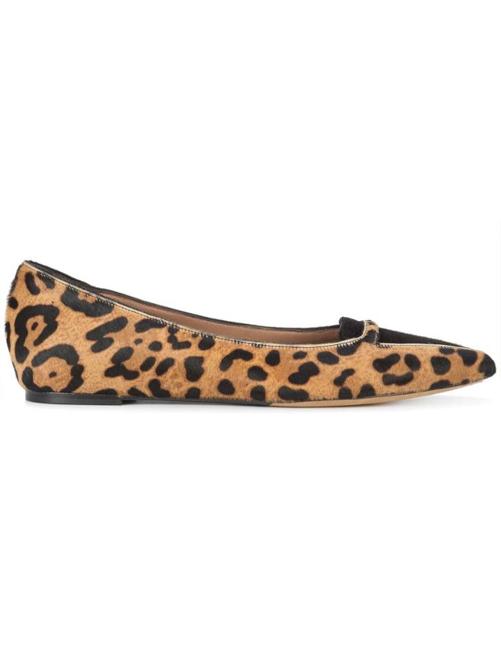 Tabitha Simmons Alexa Leopard Print Ballerina Shoes - Brown