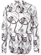Alexander Mcqueen Badge Print Shirt, Men's, Size: 39, White, Cotton