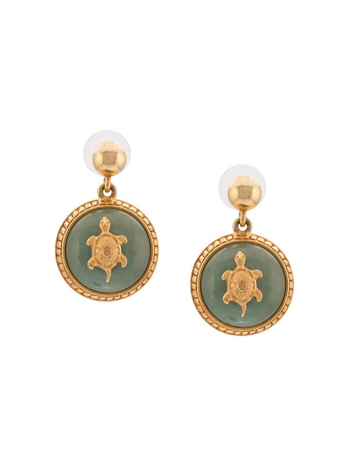 Oscar De La Renta Stone Drop Earrings - Green