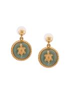 Oscar De La Renta Stone Drop Earrings - Green