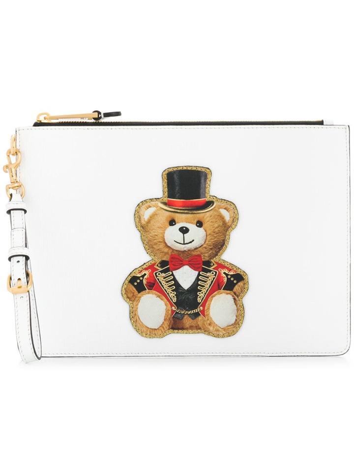 Moschino Circus Teddy Bear Clutch - White