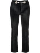 Miaou Morgan Striped Velvet Pant - Black