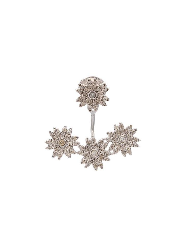 Yvonne Léon Diamond Flower Stud Earring, Women's, Metallic