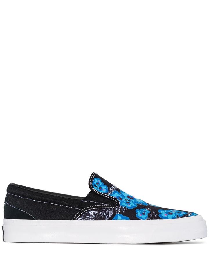 Converse Floral Print Slip-on Sneakers - Black
