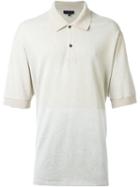 Lanvin Contrast Panel Polo Shirt, Men's, Size: Large, Nude/neutrals, Cotton/rayon