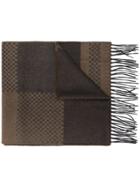 Canali Check Scarf - Brown