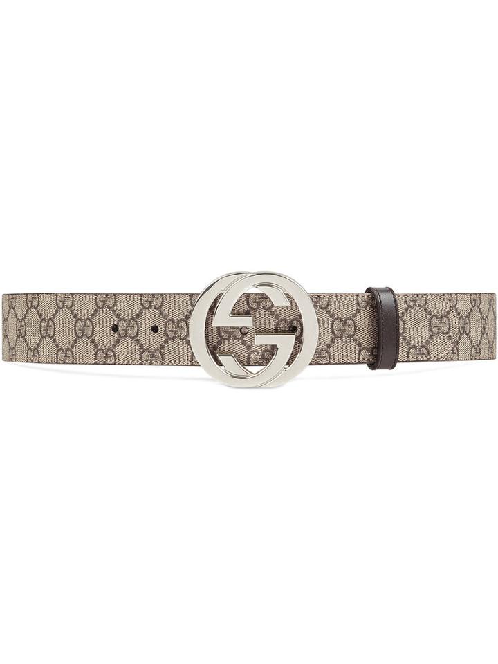 Gucci - Gg Supreme Belt With G Buckle - Men - Leather/canvas/metal - 105, Nude/neutrals, Leather/canvas/metal