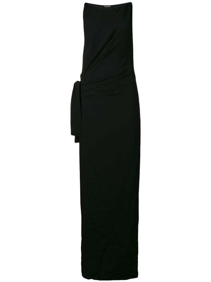 Tom Ford Slip-on Long Dress With Knot Detail - Black
