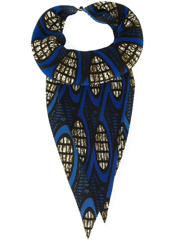 Issey Miyake Pleated Scarf, Women's, Blue, Polyester