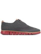 Cole Haan Punch Hole Detailed Ridged Sole Oxford Shoes - Grey