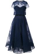 Marchesa Notte Tulle Layered Dress - Blue
