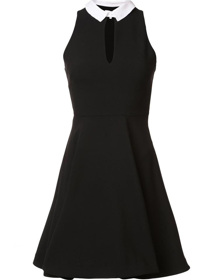 Likely Front Slit Flared Dress, Women's, Size: 8, Black, Polyester/rayon/spandex/elastane
