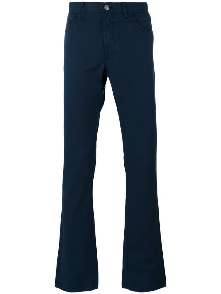 Brioni Tapered Trousers, Men's, Size: 32, Blue, Cotton/spandex/elastane/polyester