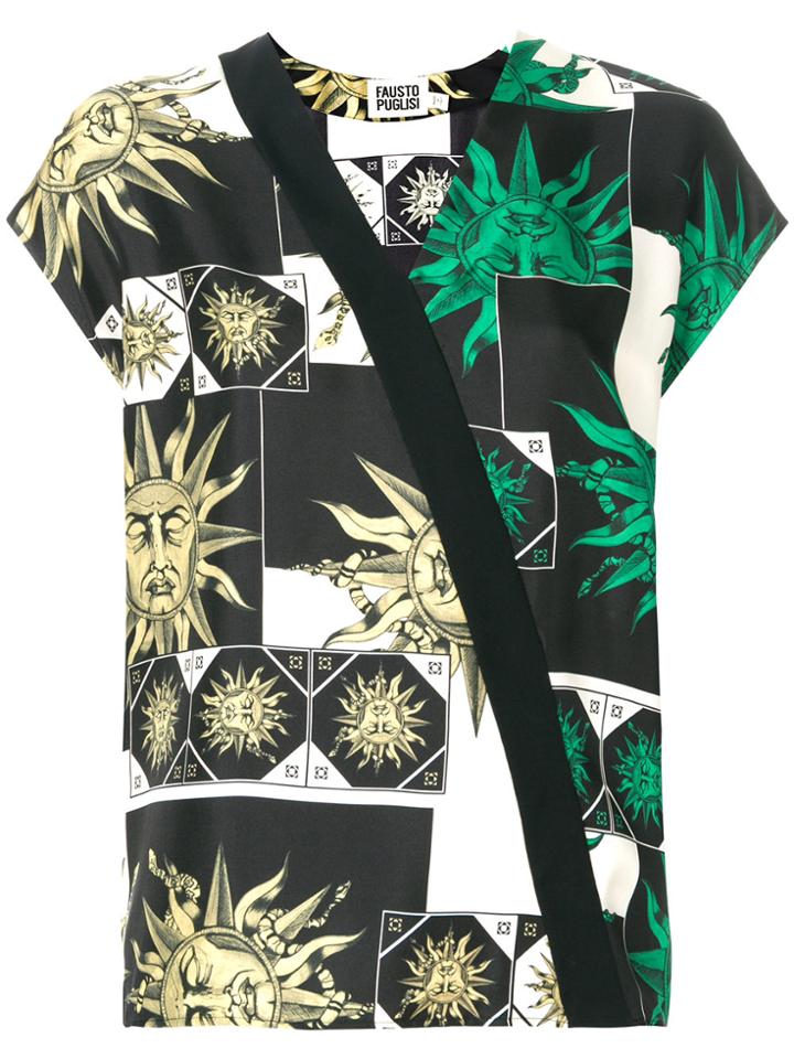 Fausto Puglisi Printed Sun Blouse - Black