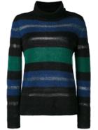 P.a.r.o.s.h. - Striped Roll Neck Jumper - Women - Polyamide/polyester/viscose/wool - L, Blue, Polyamide/polyester/viscose/wool