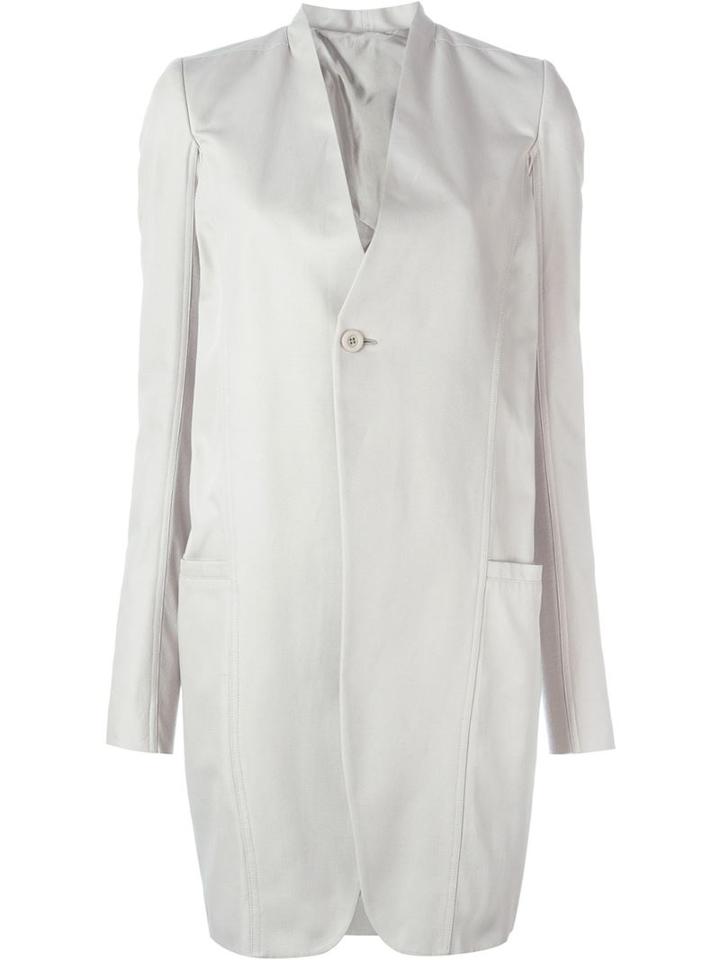Rick Owens Long Fitted Jacket, Women's, Size: 40, Nude/neutrals, Cotton/cupro/wool