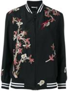 Alice+olivia Lila Bomber Jacket, Women's, Size: Medium, Black, Polyester/silk/spandex/elastane/spandex/elastane
