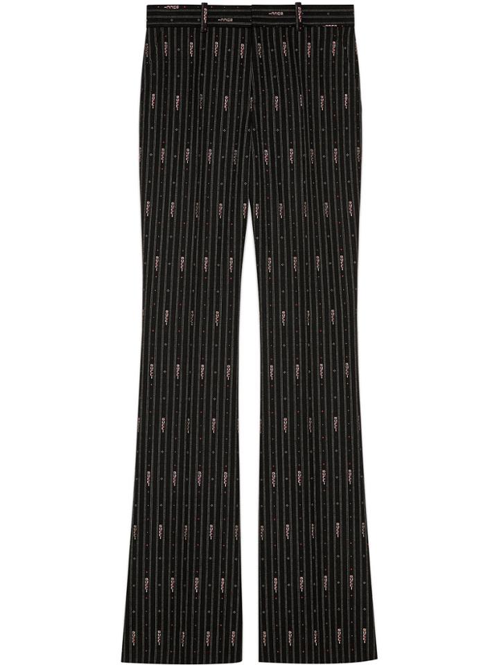 Gucci Gucci Stripe Fil Coupé Wool Pants - Black