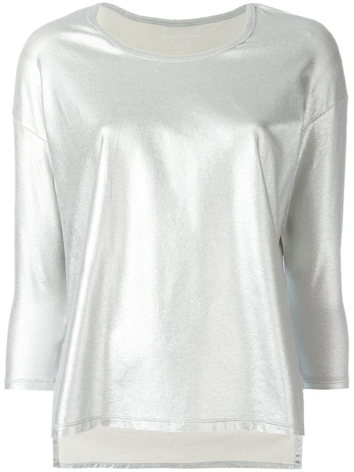Majestic Filatures Plain Blouse, Women's, Size: 1, Grey, Cotton/spandex/elastane