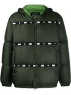 Mr & Mrs Italy Logo Strip Padded Jacket - Green