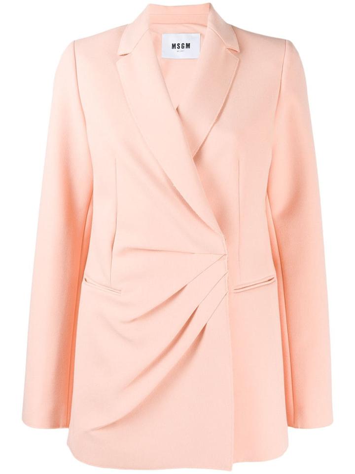 Msgm Pleated Blazer - Pink