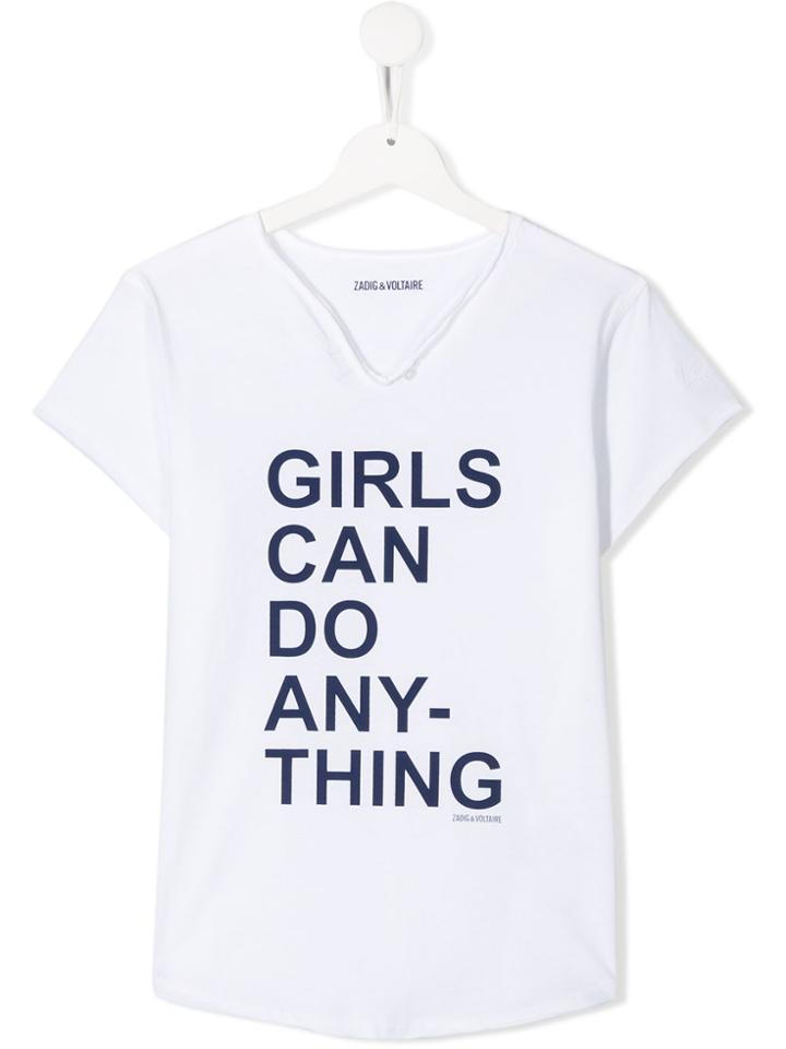 Zadig & Voltaire Kids Boxo V-neck T-shirt - White