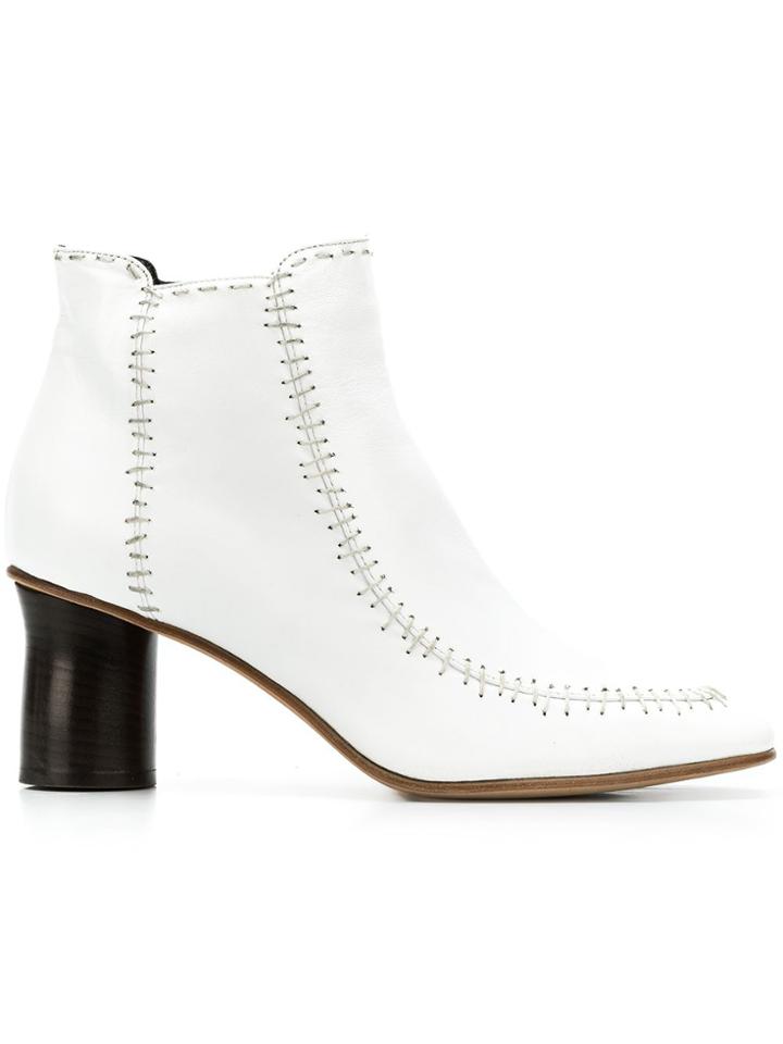 Jw Anderson Stitch Booties - White