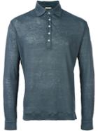 Massimo Alba Longsleeved Polo Shirt, Men's, Size: Xl, Grey, Linen/flax