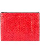 Osklen - Igapo Large Clutch Bag - Unisex - Calf Leather/pirarucu Skin - One Size, Red, Calf Leather/pirarucu Skin