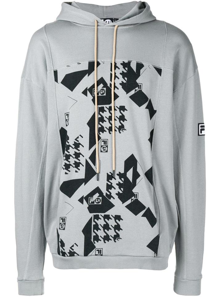 Liam Hodges Liam Hodges X Fila Printed Hoodie - Grey