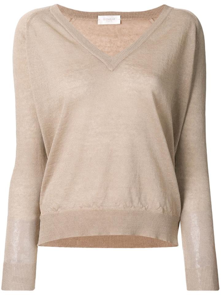 Zanone V-neck Knitted Jumper - Neutrals