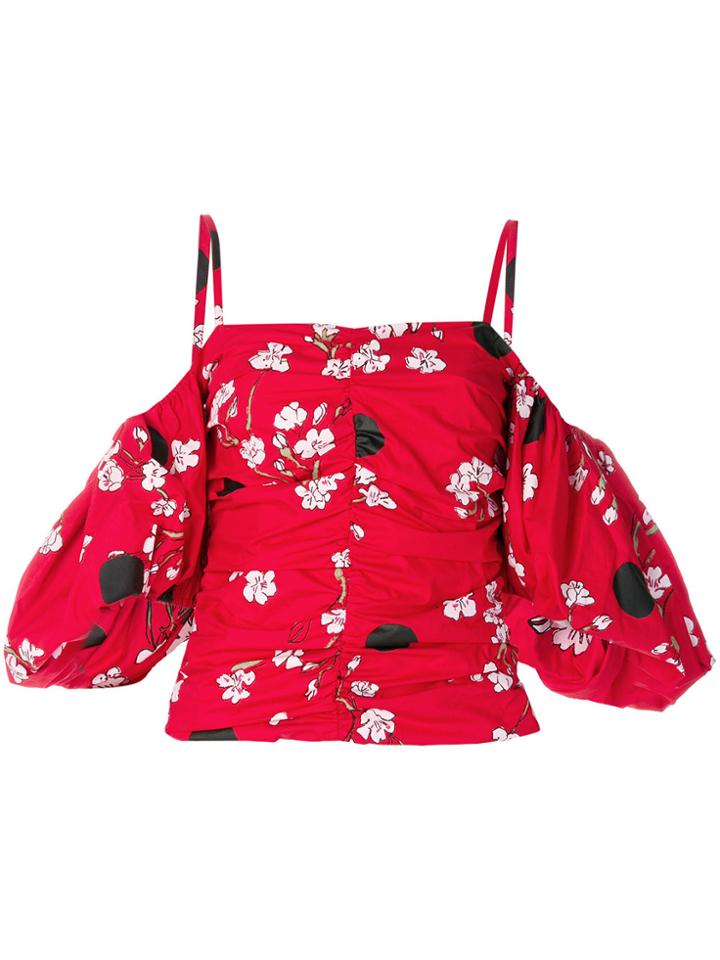 Isa Arfen Ruched Bubble Top - Red