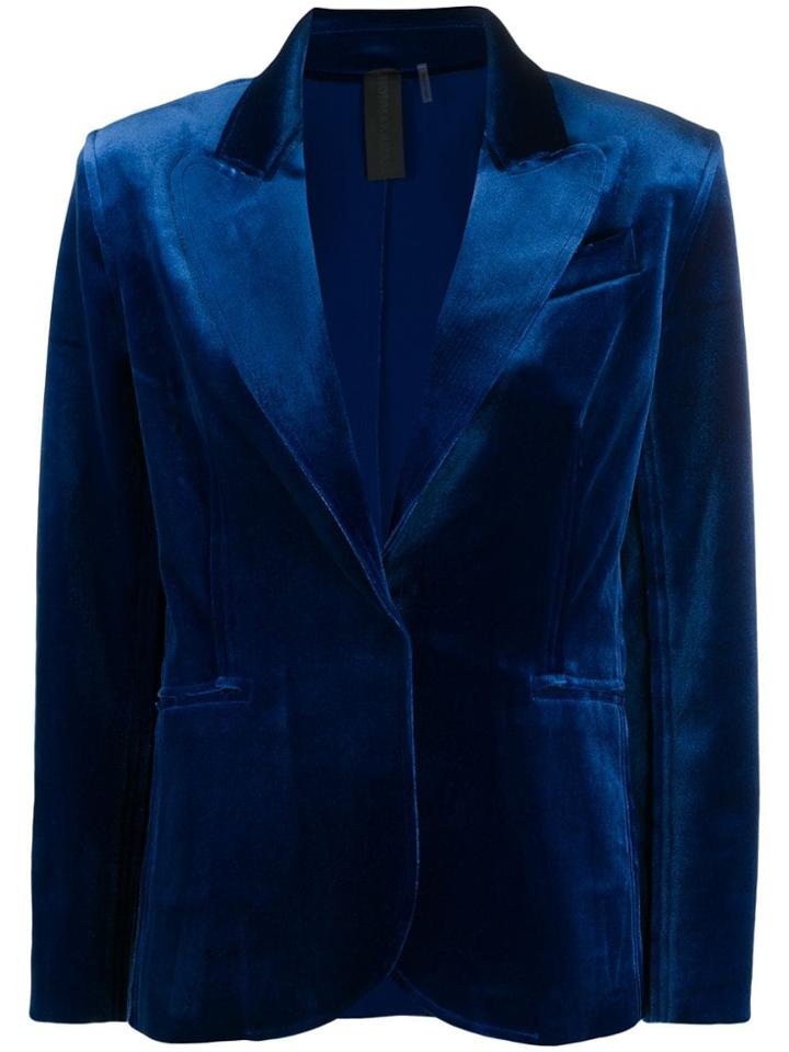 Norma Kamali Classic Fitted Blazer - Blue