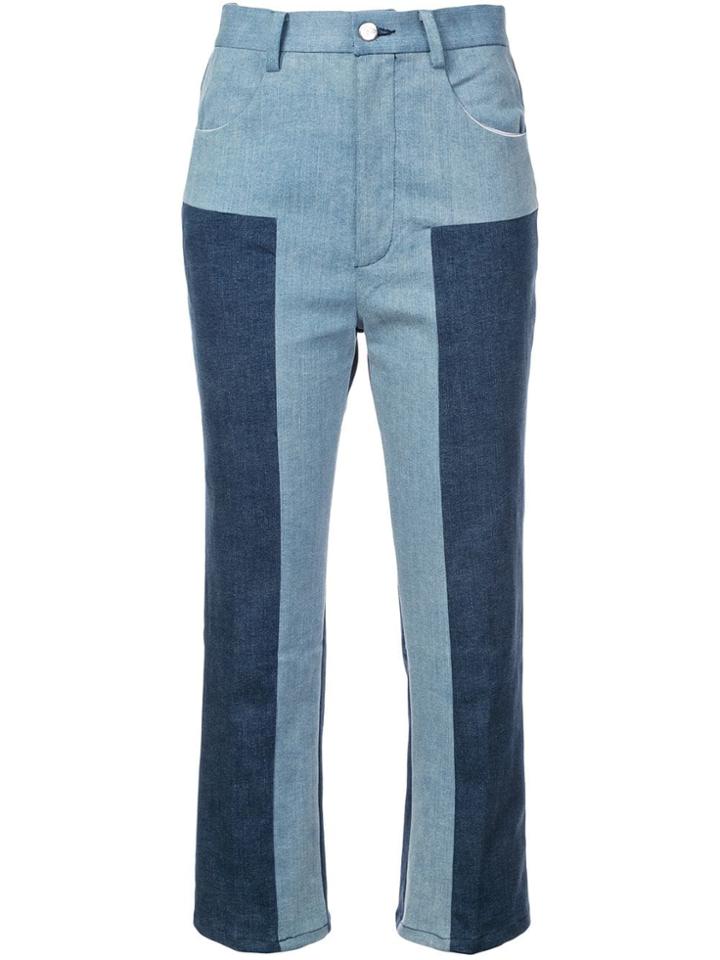 Rachel Comey Colour Block Cropped Trousers - Blue