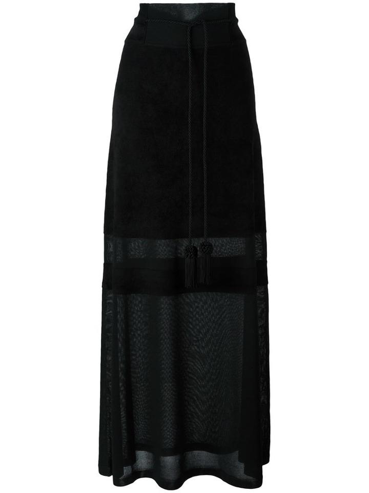 Antonio Marras Semi-sheer Long Skirt, Women's, Size: Small, Black, Nylon/polyester/viscose