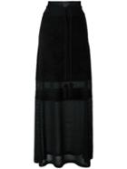 Antonio Marras Semi-sheer Long Skirt, Women's, Size: Small, Black, Nylon/polyester/viscose