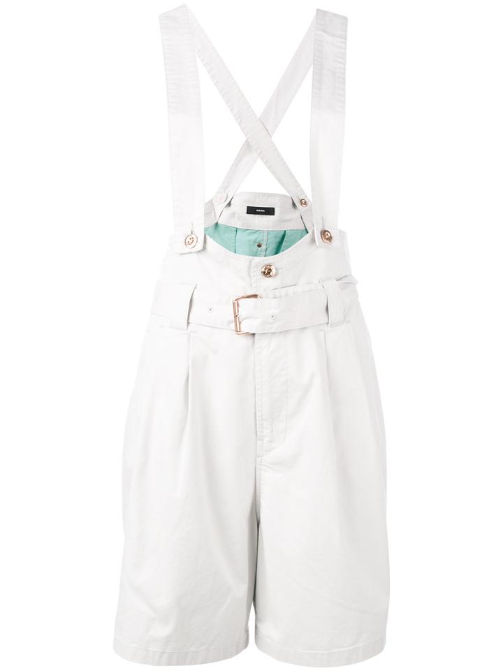 Diesel - Buckle Detail Dungarees - Women - Cotton - 27, Nude/neutrals, Cotton
