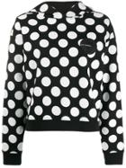Karl Lagerfeld Logo Patch Dotted Hoodie - Black