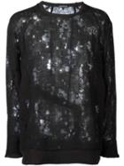 Ann Demeulemeester Distressed Sweatshirt, Men's, Size: Small, Black, Linen/flax/nylon/cotton