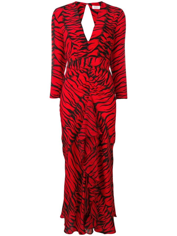 Rixo London Rose V-neck Dress - Red