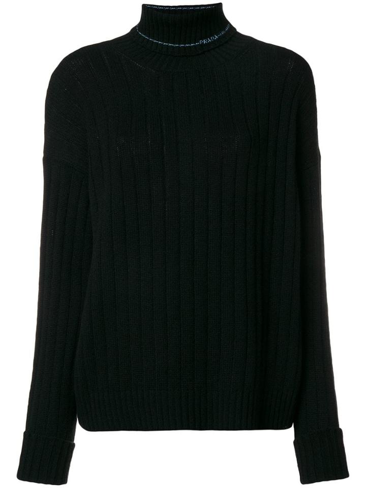 Prada Cashmere Roll Neck Jumper - Black