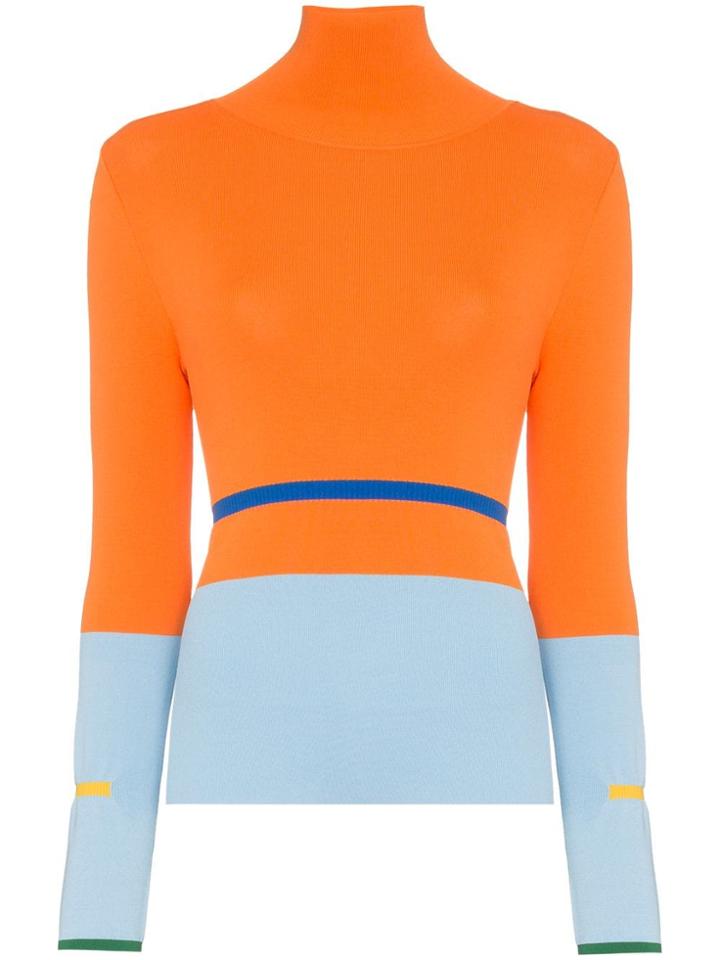 I Am Chen Colour Block Sweater - Yellow & Orange