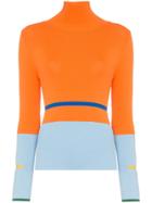 I Am Chen Colour Block Sweater - Yellow & Orange