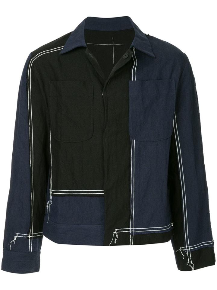 Indice Studio Panelled Denim Jacket - Blue