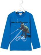 Paul Smith Junior T-rex Print Long Sleeve T-shirt, Boy's, Size: 10 Yrs, Blue