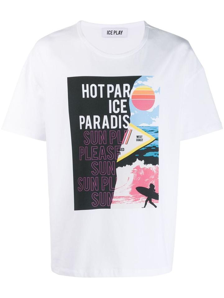 Iceberg Slogan Print T-shirt - Black