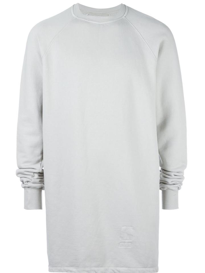 Rick Owens Drkshdw 'baseball' Oversized Sweatshirt, Men's, Size: Xs, Grey, Cotton