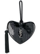 Saint Laurent Heart Logo Clutch - Black